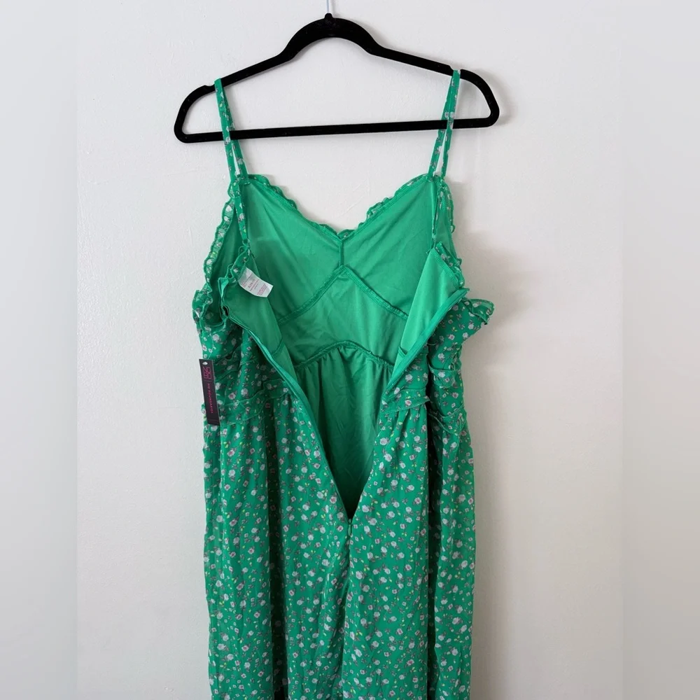 NWT Green Ditsy Floral Ruffle Midi Dress Size XL (15-17 Juniors) Spring - Picture 6 of 11